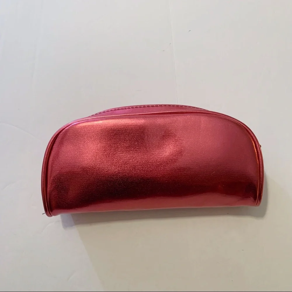 Kitson Pink Metallic Makeup Bag
